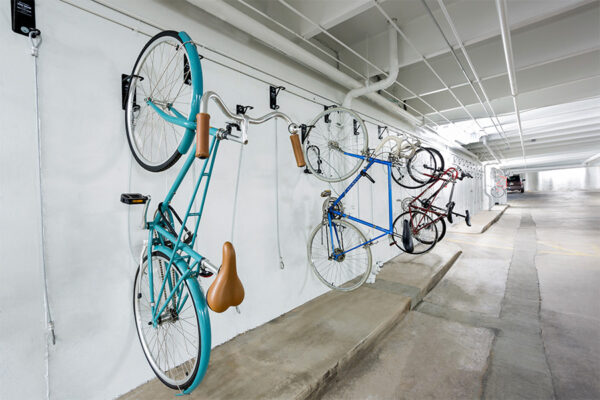 1044 Downing garage with bike racks.