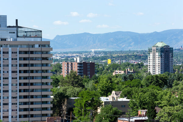 View from 1044 Downing apartment looking towards foothills