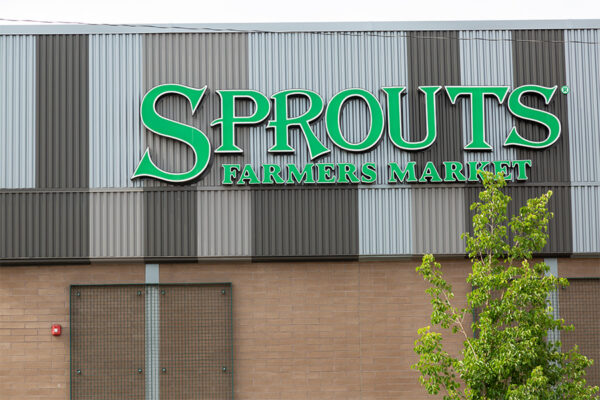 Detail of Sprouts Farmers Market sign.