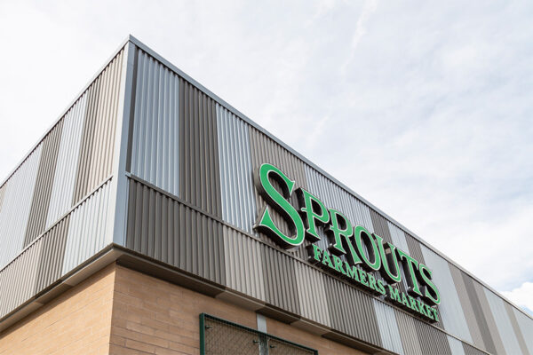 Detail of Sprouts Farmer's Market sign.
