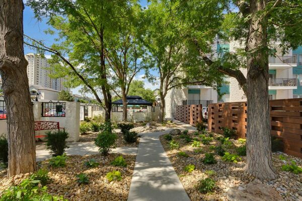 180 Flats exterior walking area.