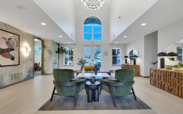 Resident lobby entrance with lounge area.