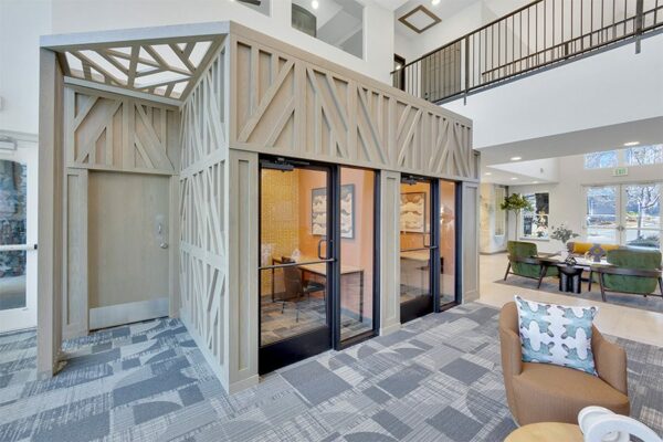 Private coworking spaces.