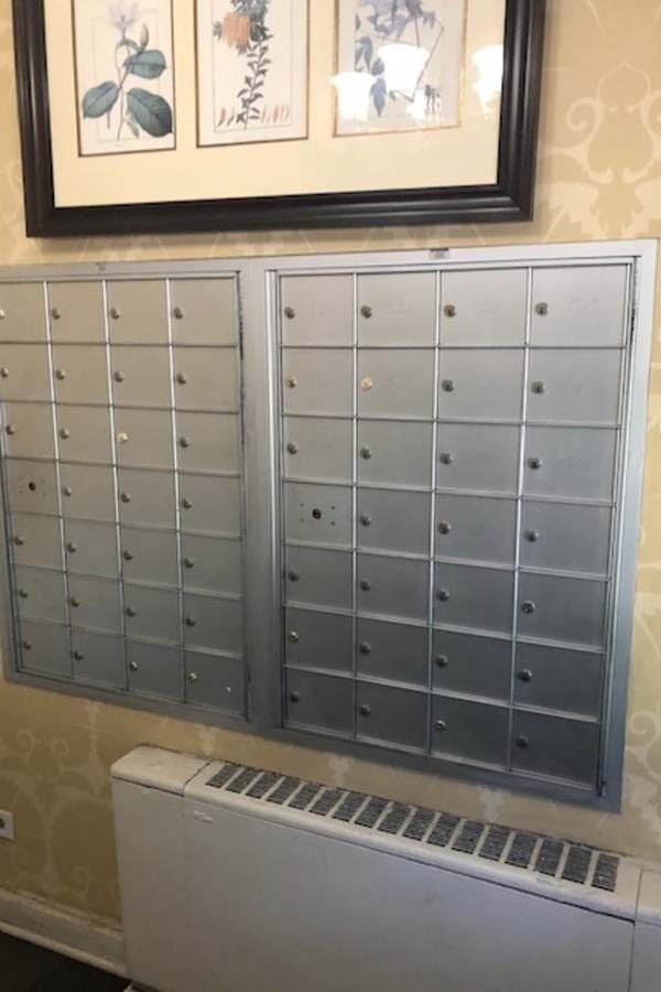 Pre-renovation mail room at the Scot.