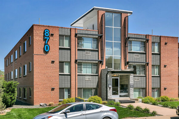 870 Cherry apartments with brick construction and modern updates.