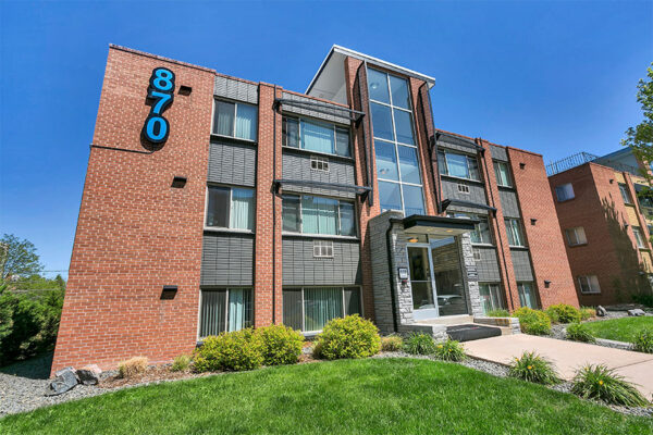 870 Cherry apartments with brick construction and modern updates.