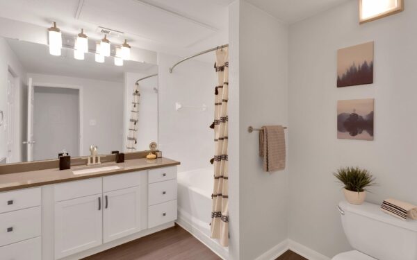 Bathroom with full-size tub.