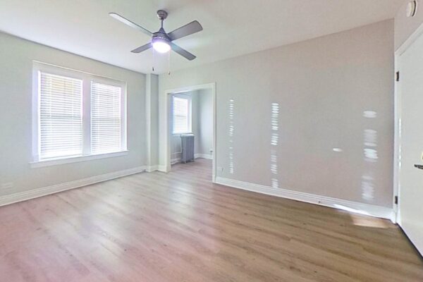 empty living room at Novelist Apartments