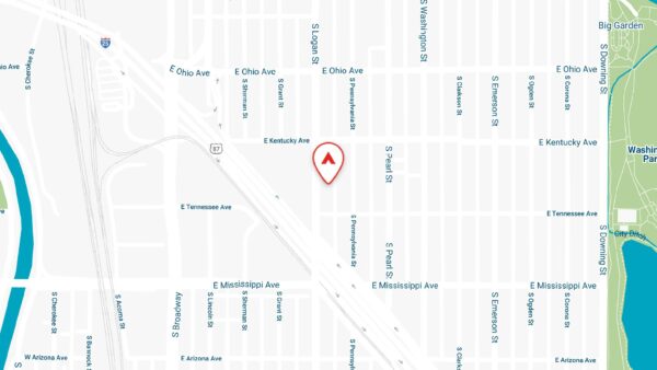 Static map showing the location of 960 S Logan apartments in Denver, CO