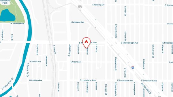 Static map showing the location of Platt Park townhomes in Denver, CO