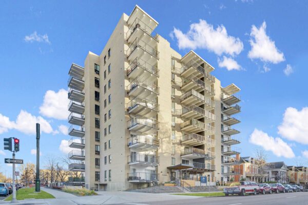 Exterior view of Story apartments.