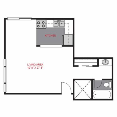 Rendering of the Plan S - Studio Floor Plan