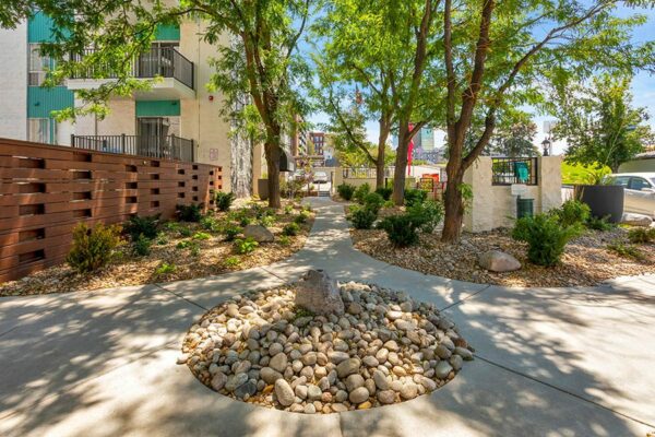 180 Flats exterior walking area.