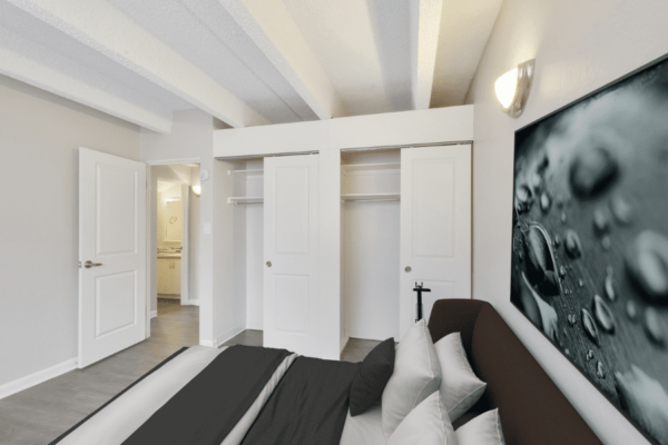 one bedroom apartment with closet space