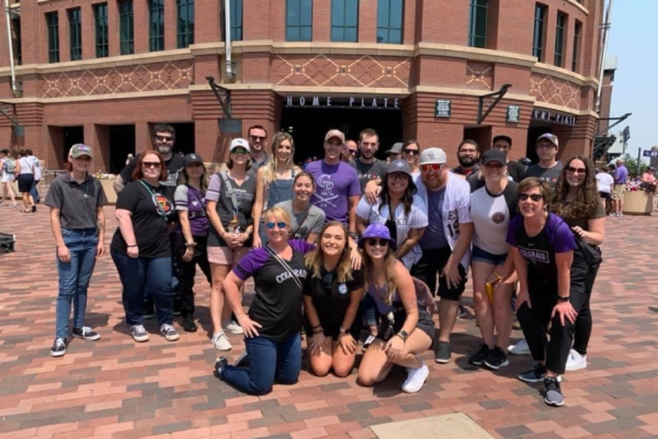 RedPeak team at a Rockies game