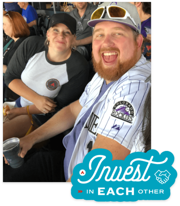 RedPeak team at a baseball game