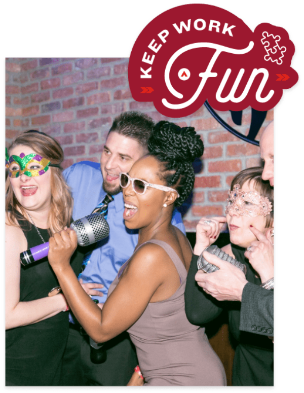 Keep Work Fun with group of RedPeak employees at karaoke.