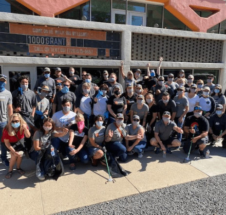 RedPeak employees gathered outside.