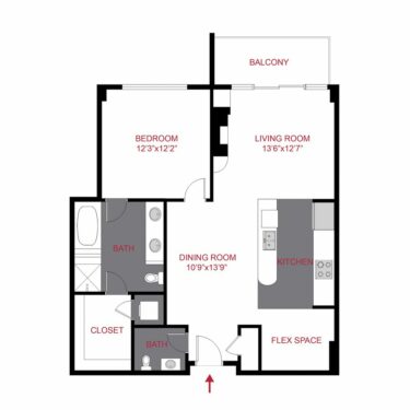 Rendering of the 1st Ave Floor Plan