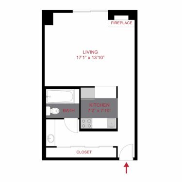 Rendering of the Plan S - Studio Floor Plan