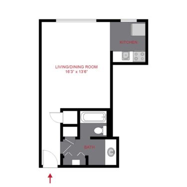 Rendering of the Plan S - Studio Floor Plan