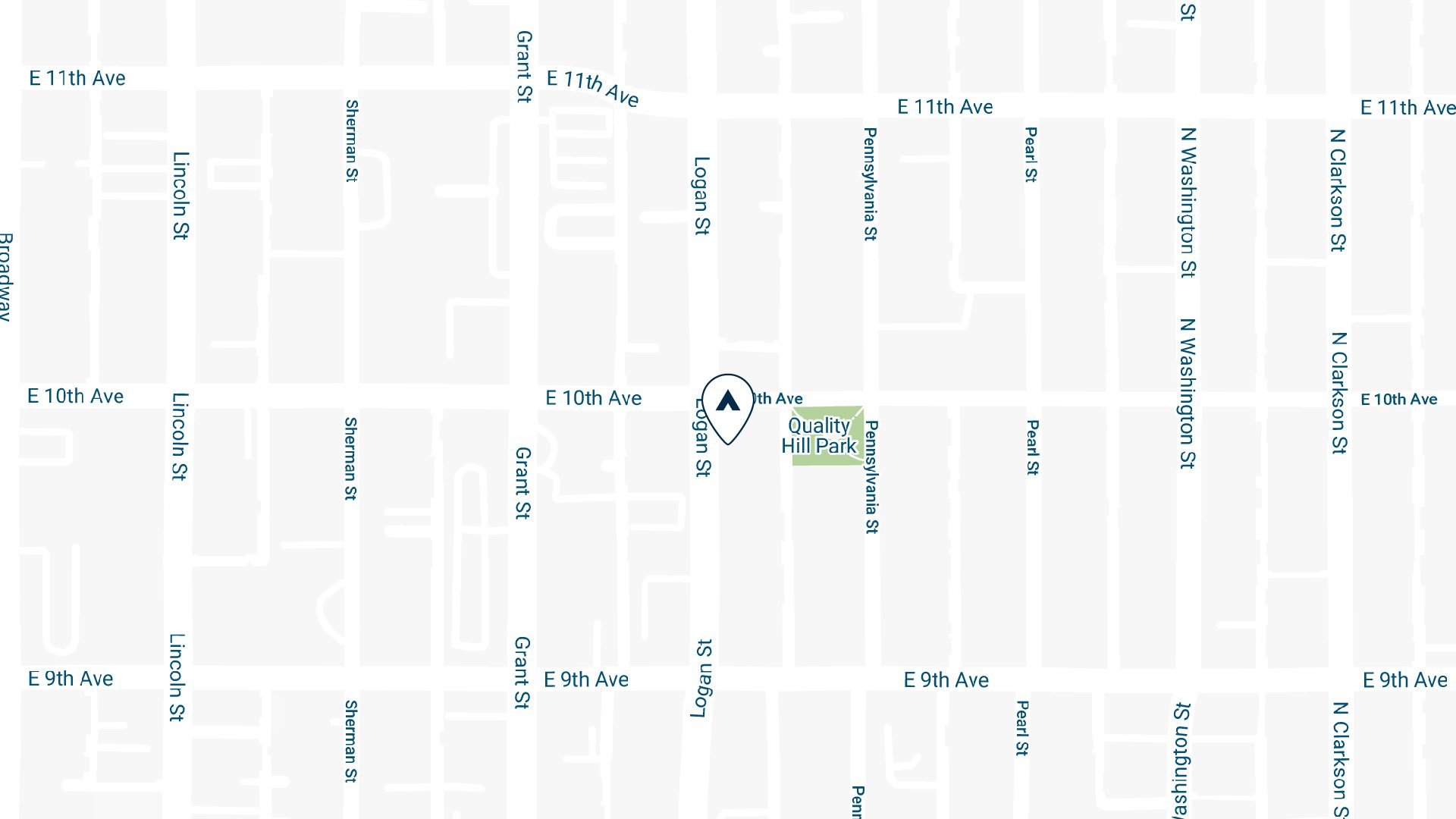 Map showing location of Story apartments on Logan street in Denver.