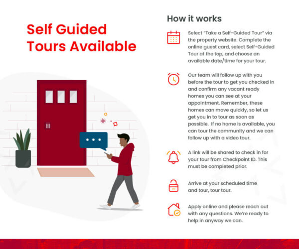How to do a self-guided tour at one of our Redpeak apartments.