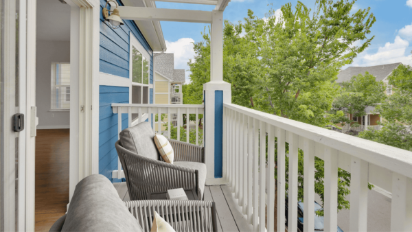 balcony with two lounge chairs