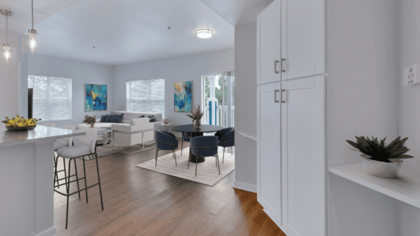 living room view with balcony