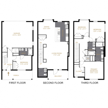 Rendering of the The Elite floor plan with 4 bedroom[s] and 3.5 bathroom[s] at Allyson Townhomes