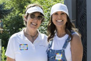 two women smiling