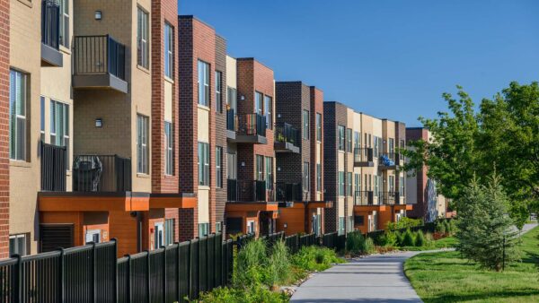 Monaco Row apartments with modern architecture and brick construction.