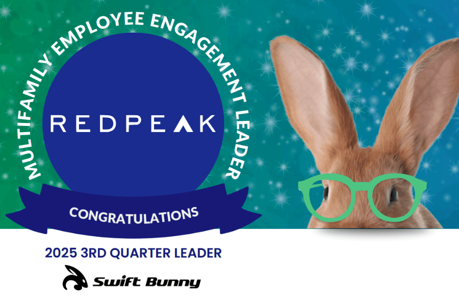 graphic announcing redpeak as swiftbunny leaderboard winner for Q3 2025