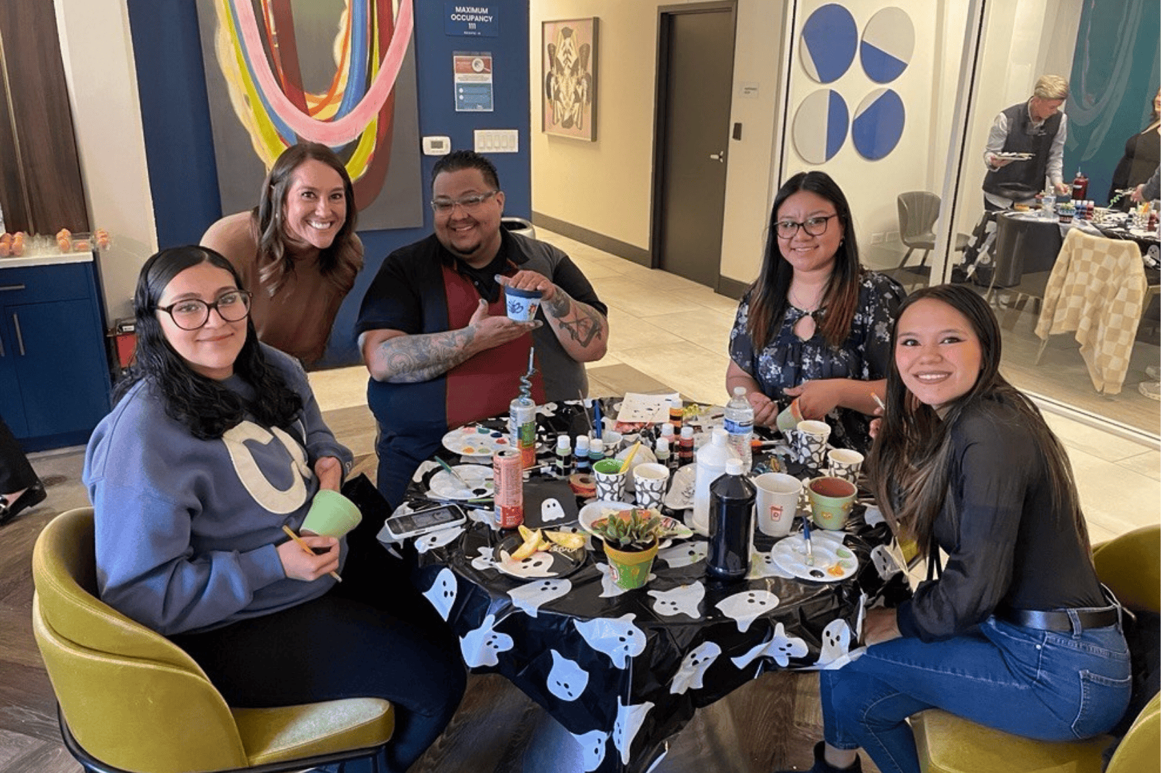 RedPeak team members at a table celebrating appreciation week