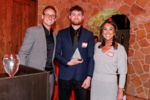 logan lovingier accepting rookie of the year award
