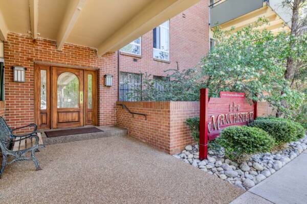 The Manchester apartments entrance.